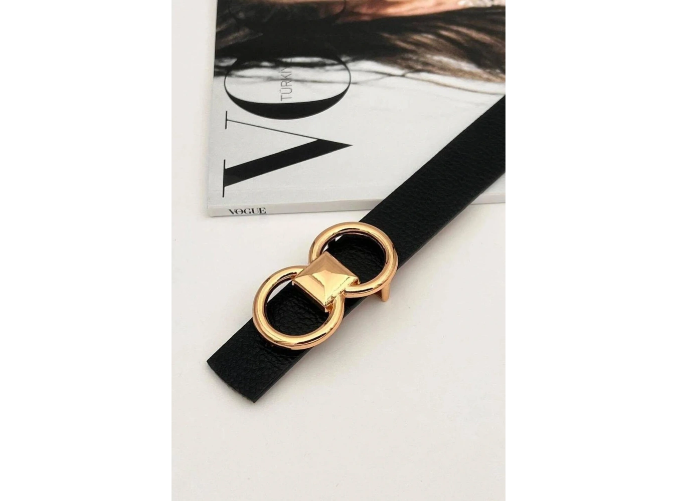 Altın Renk Kadın Deri Kemer