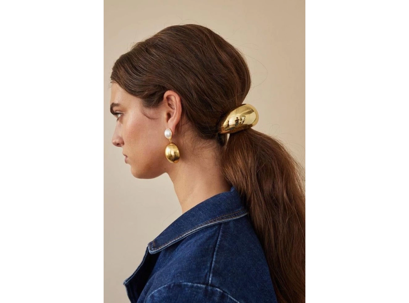 Altın Renk Kalın Metal Detaylı Lastik Toka