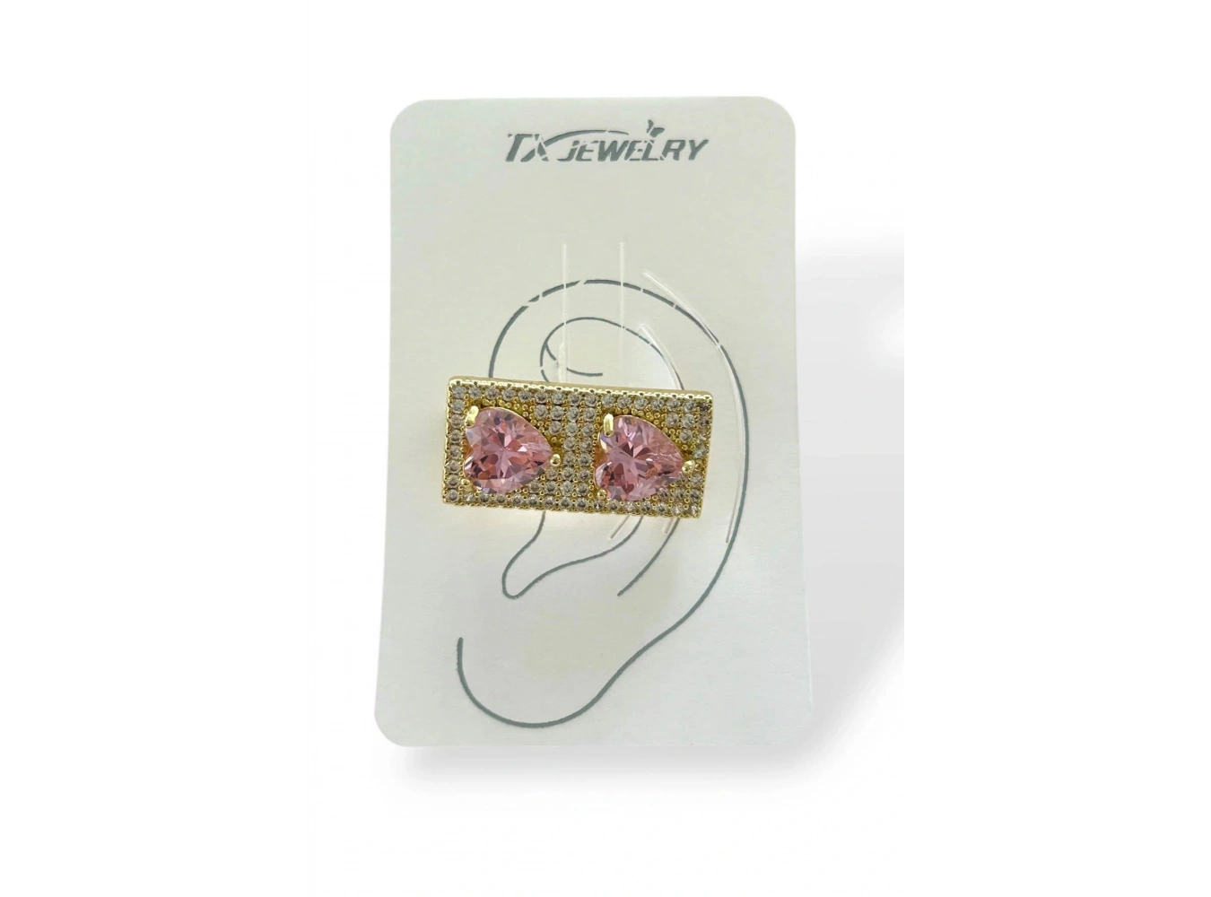 Altın Renk Kalp Figürlü 14K Altın Kaplama TX Kulak Aksesuarı (Tek)