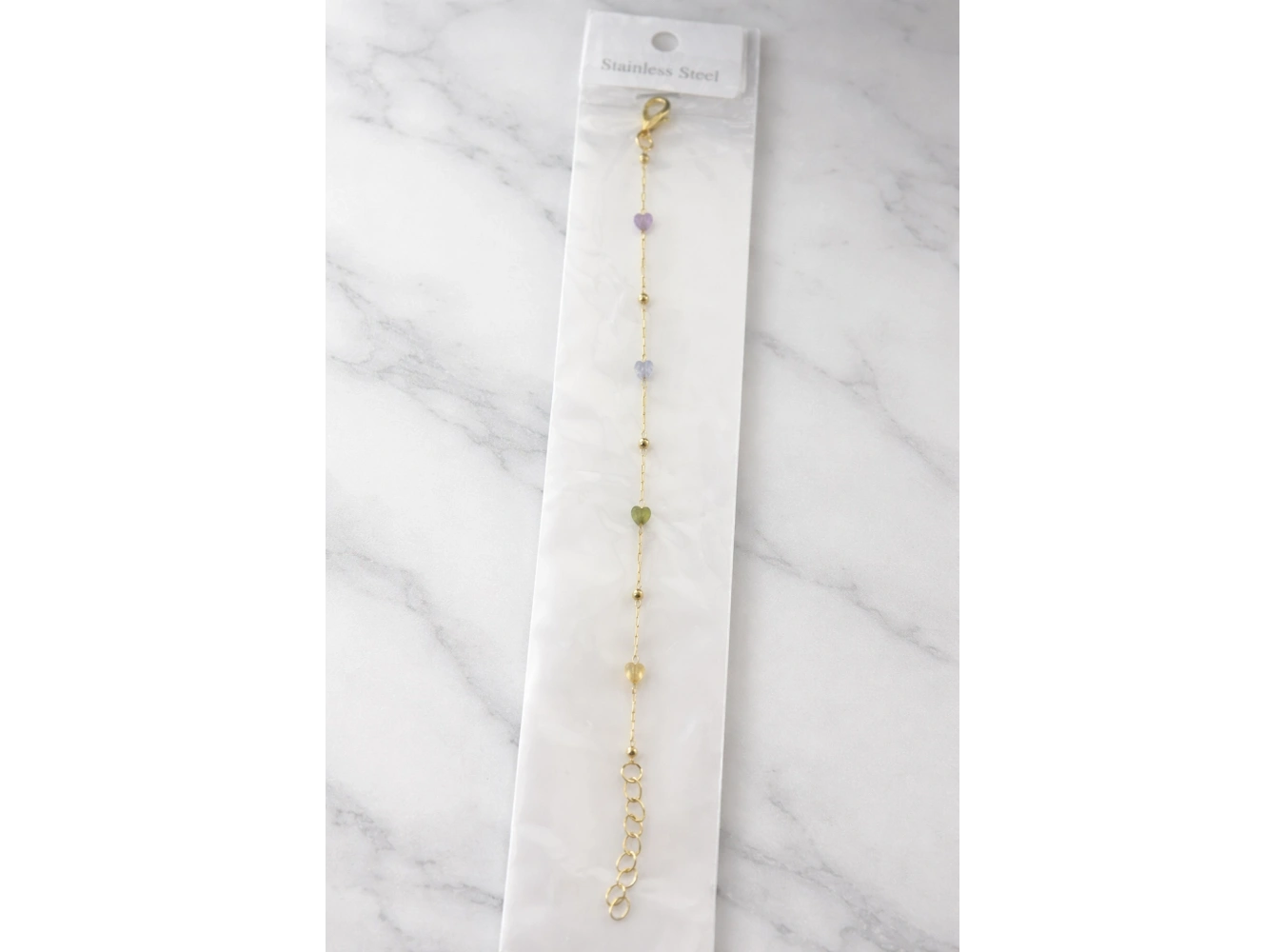 Altın Renk Kalp Figürlü Çelik Bileklik