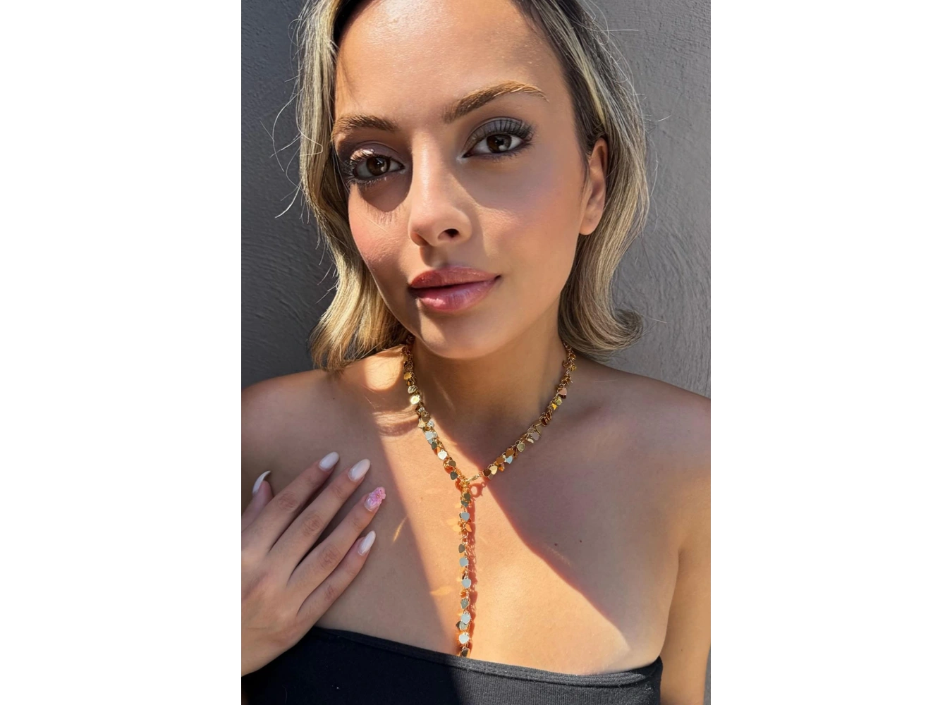 Altın Renk Kalp Figürlü Çelik Y Kolye