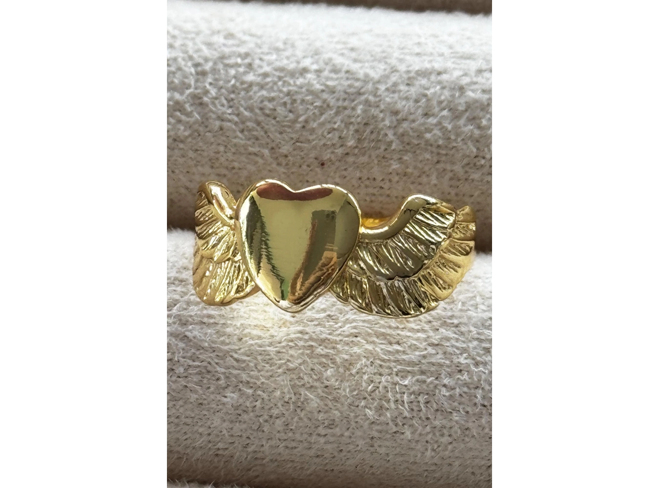 Altın Renk Kalp Figürlü Metal Ayarlanabilir Yüzük