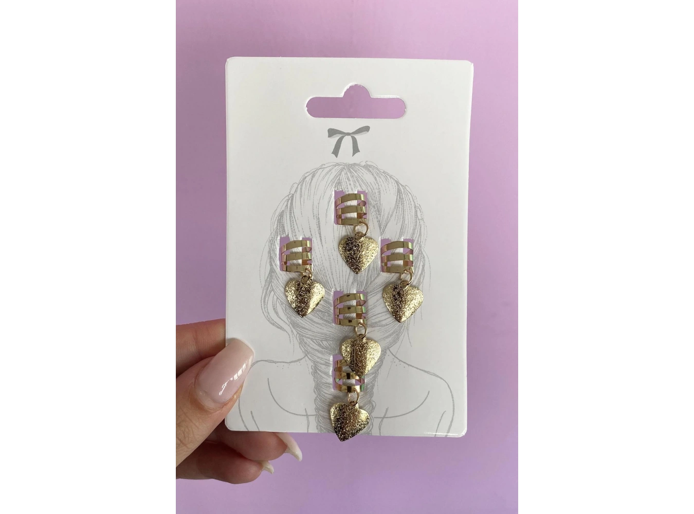 Altın Renk Kalp Figürlü Saç Küpesi