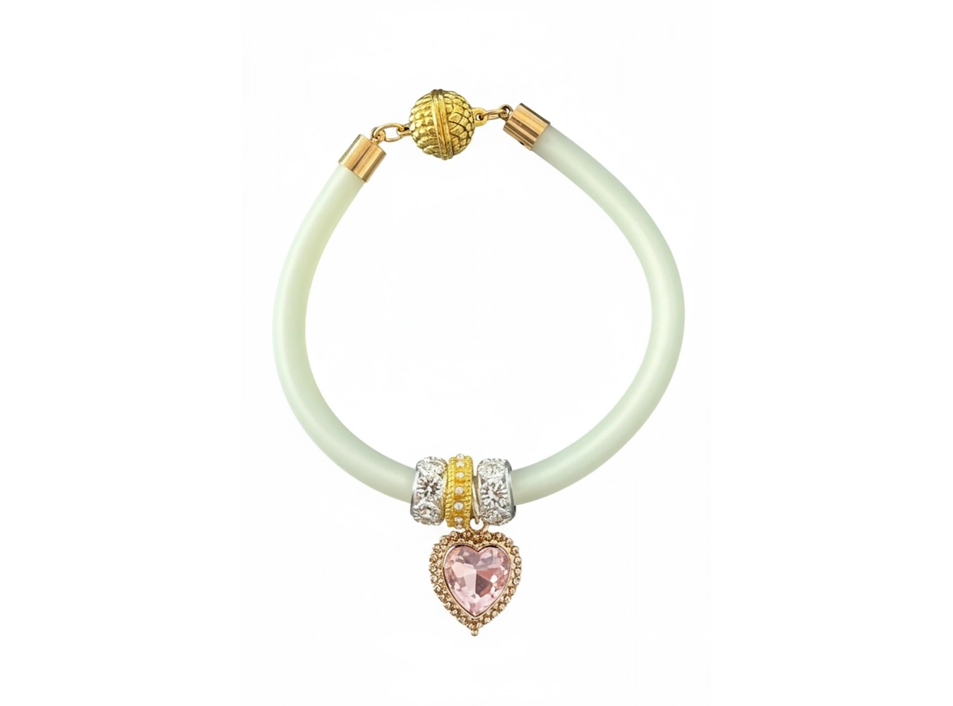 Altın Renk Kalp Figürlü Taş Detaylı M Beden Kedi Köpek Tasma