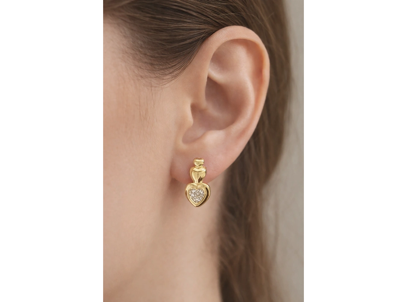 Altın Renk Kalp Figürlü Xuping Küpe (Çift)