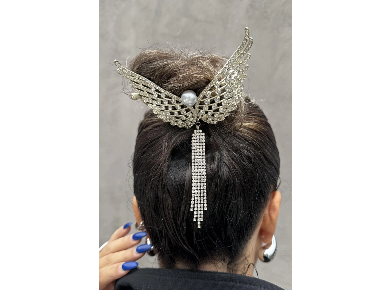 Altın Renk Kanat Figürlü İnci Detaylı Otomat Toka