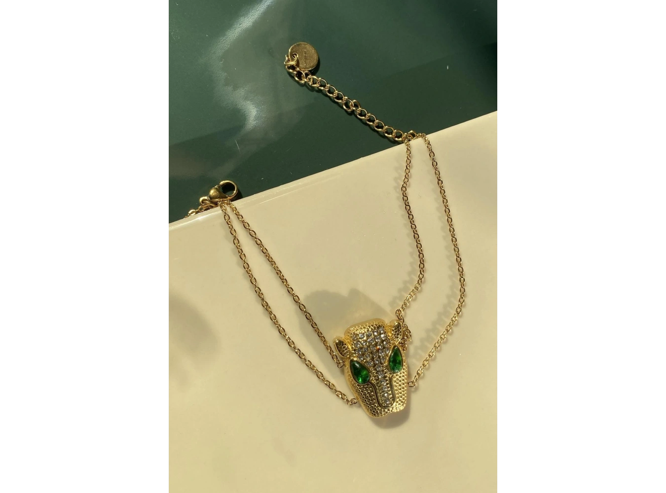 Altın Renk Kaplan Figürlü Çelik Bileklik