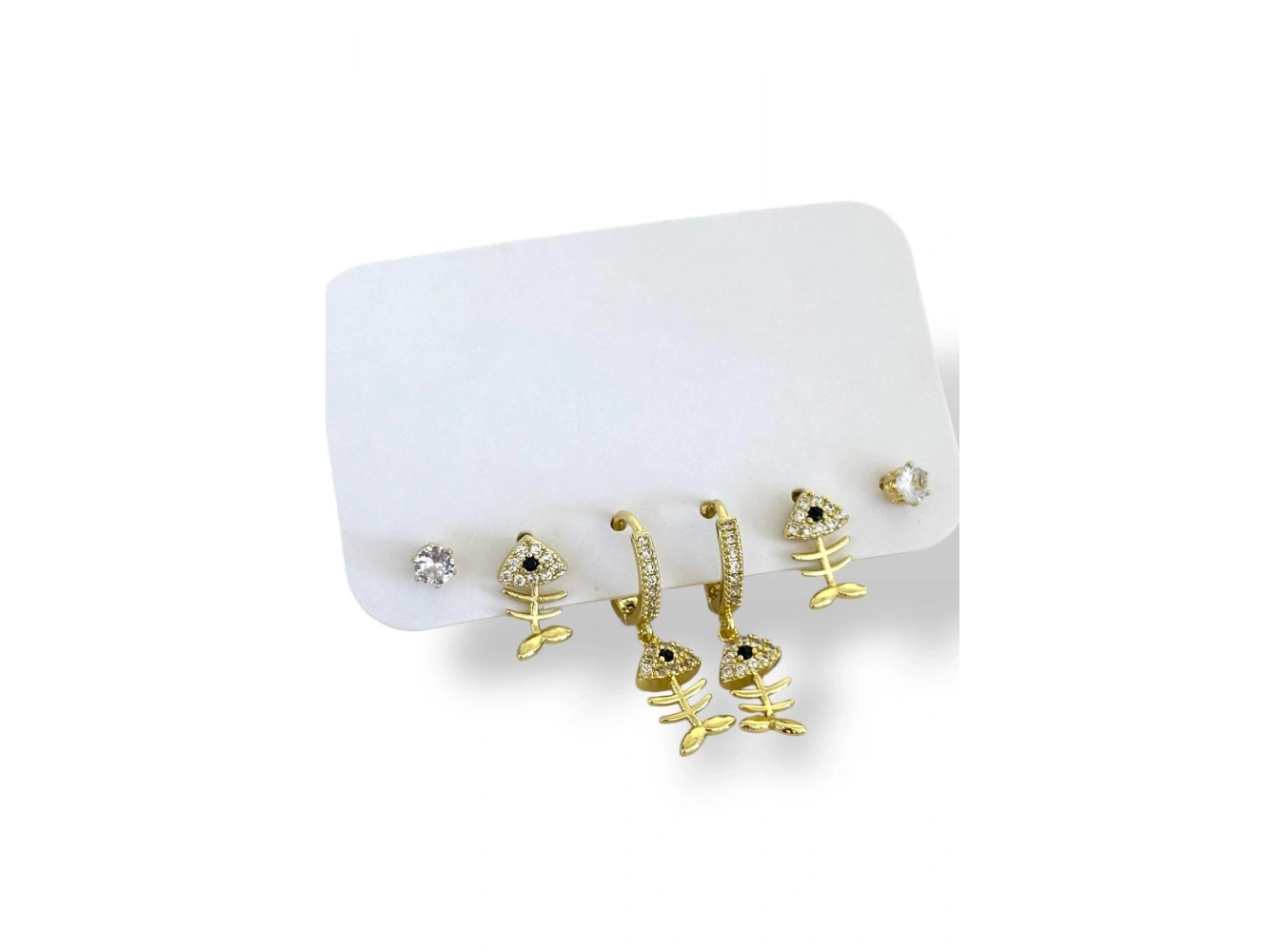 Altın Renk Karışık Figürlü 6lı Küpe Set