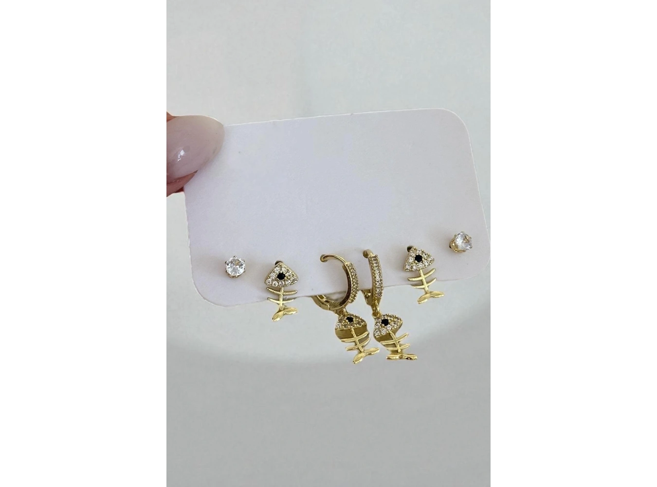 Altın Renk Karışık Figürlü 6lı Küpe Set