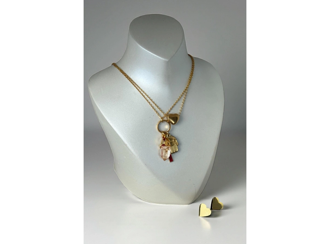 Altın Renk Karışık Figürlü Çelik Kolye Set