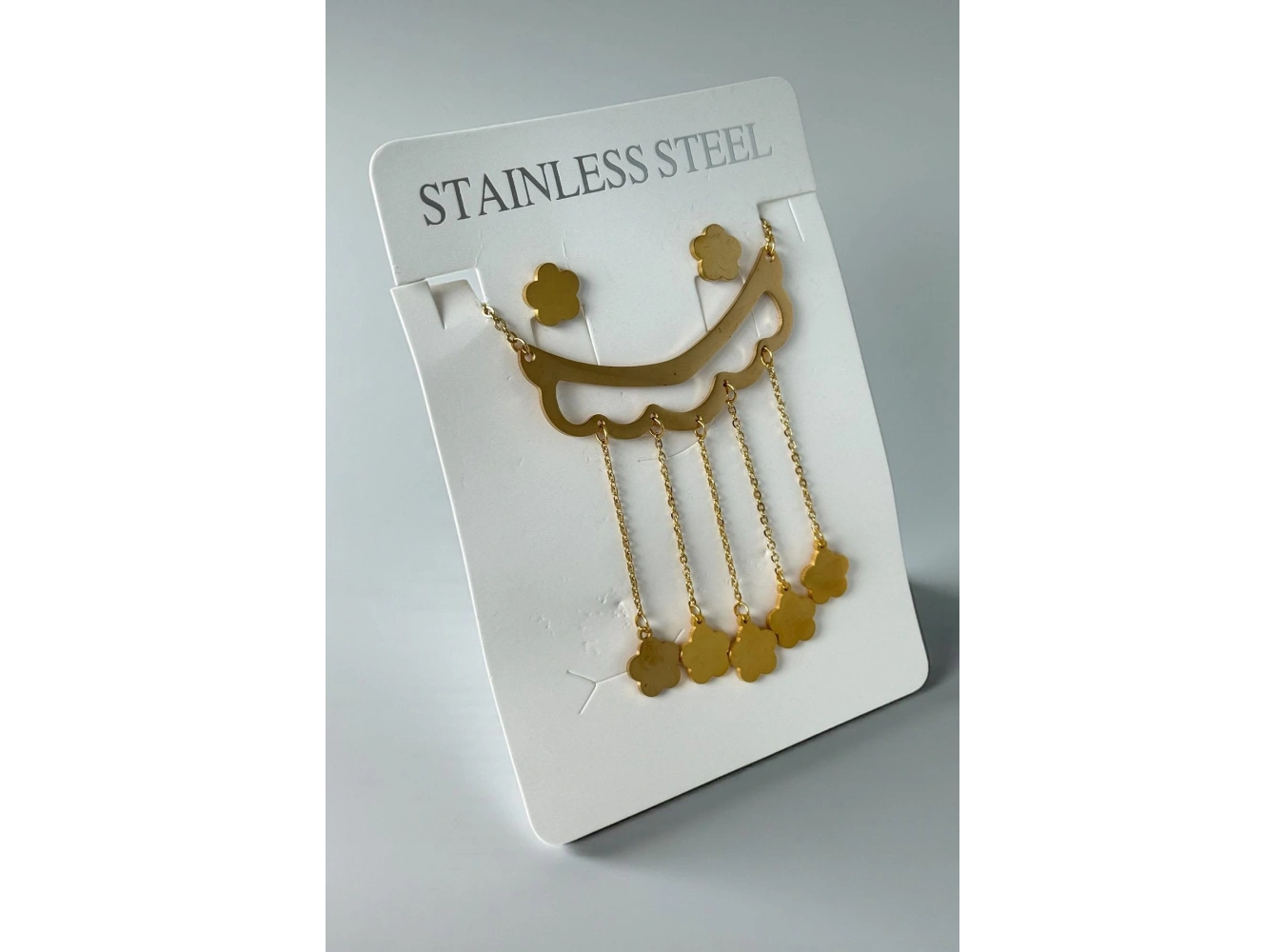 Altın Renk Karışık Figürlü Çelik Kolye Set