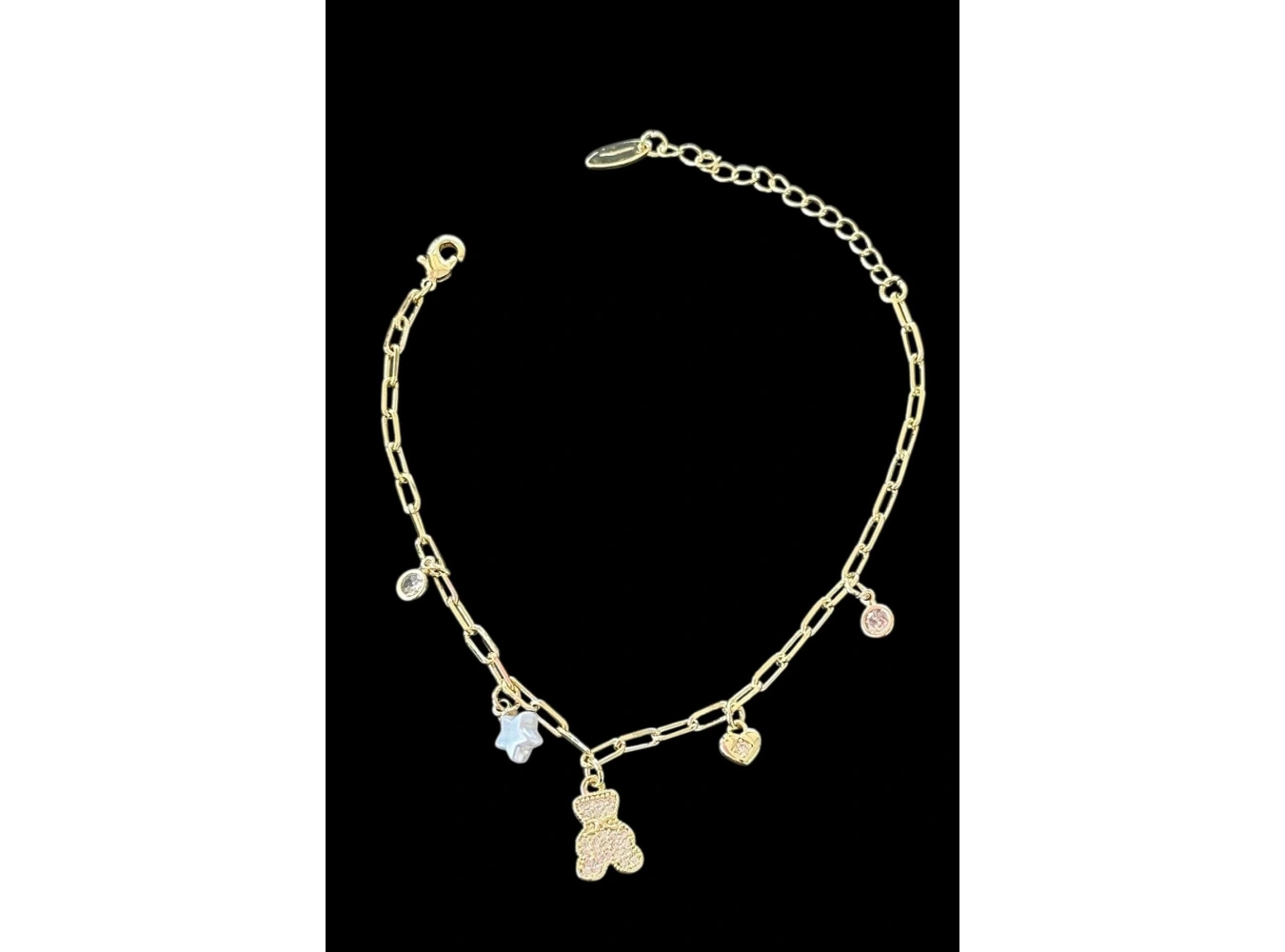 Altın Renk Karışık Figürlü Taş Detaylı VİP YSX Bileklik