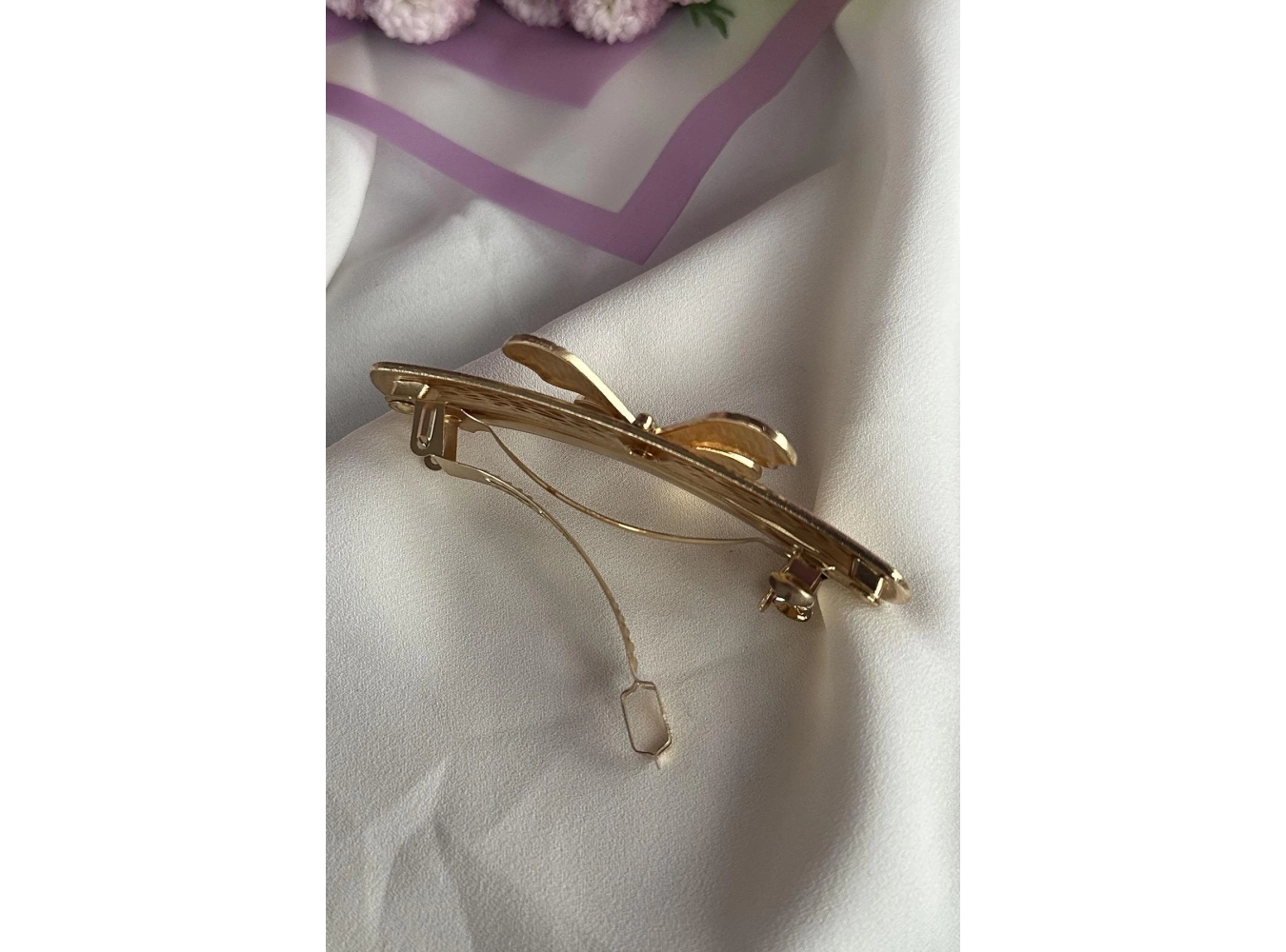 Altın Renk Kelebek Figürlü Metal Otomat Toka