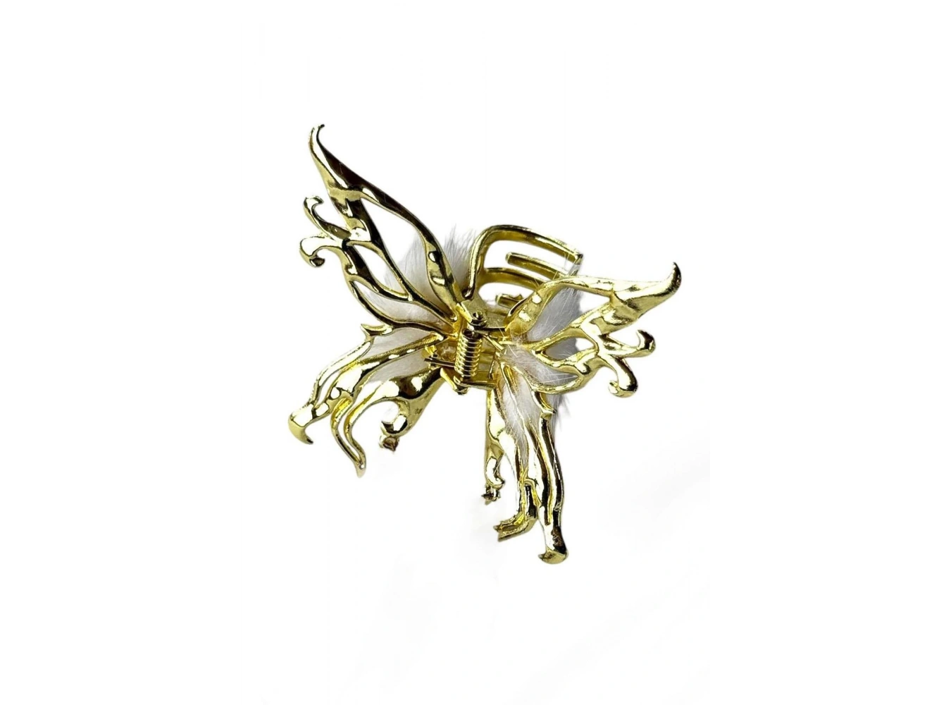 Altın Renk Kelebek Figürlü Sallantılı Metal Mandal Toka