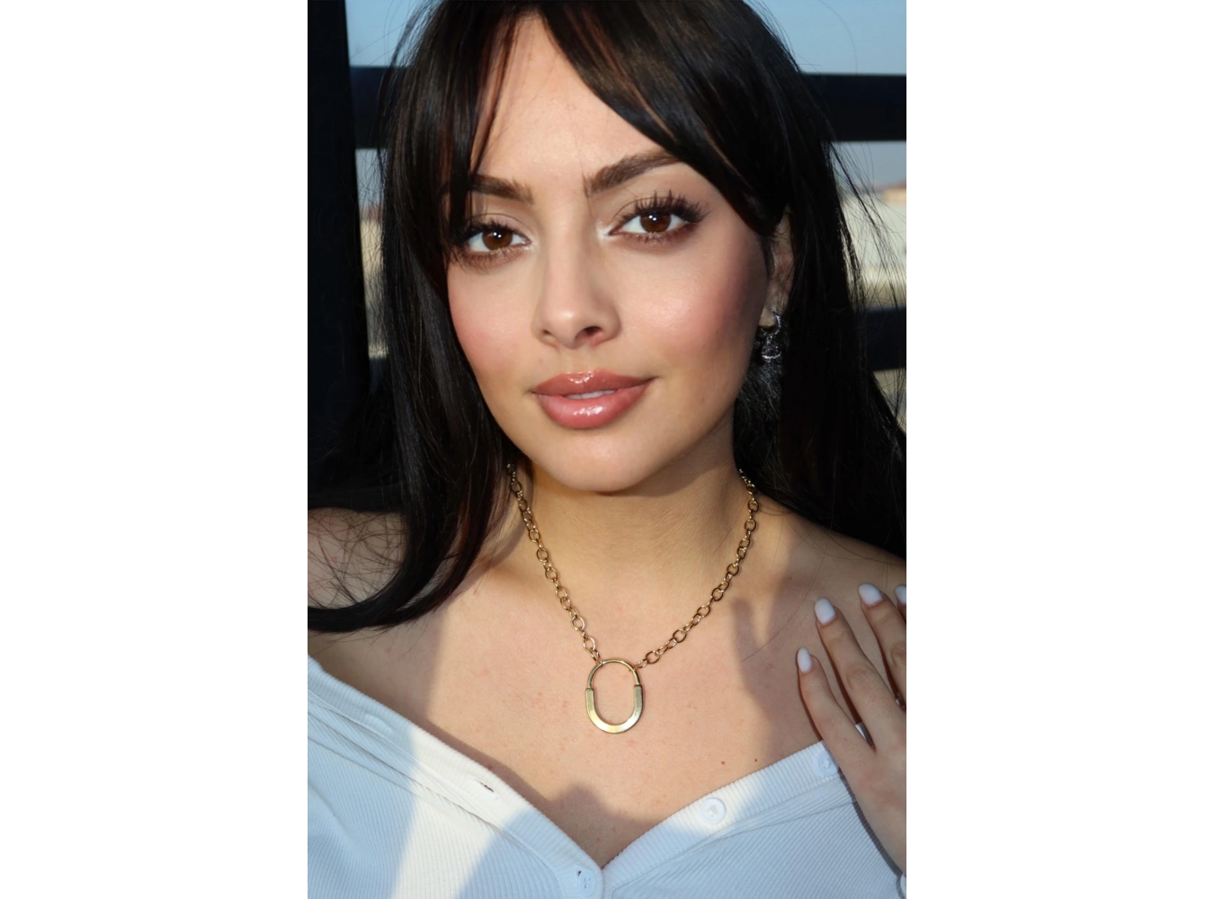 Altın Renk Kilit Figürlü Çelik Kolye