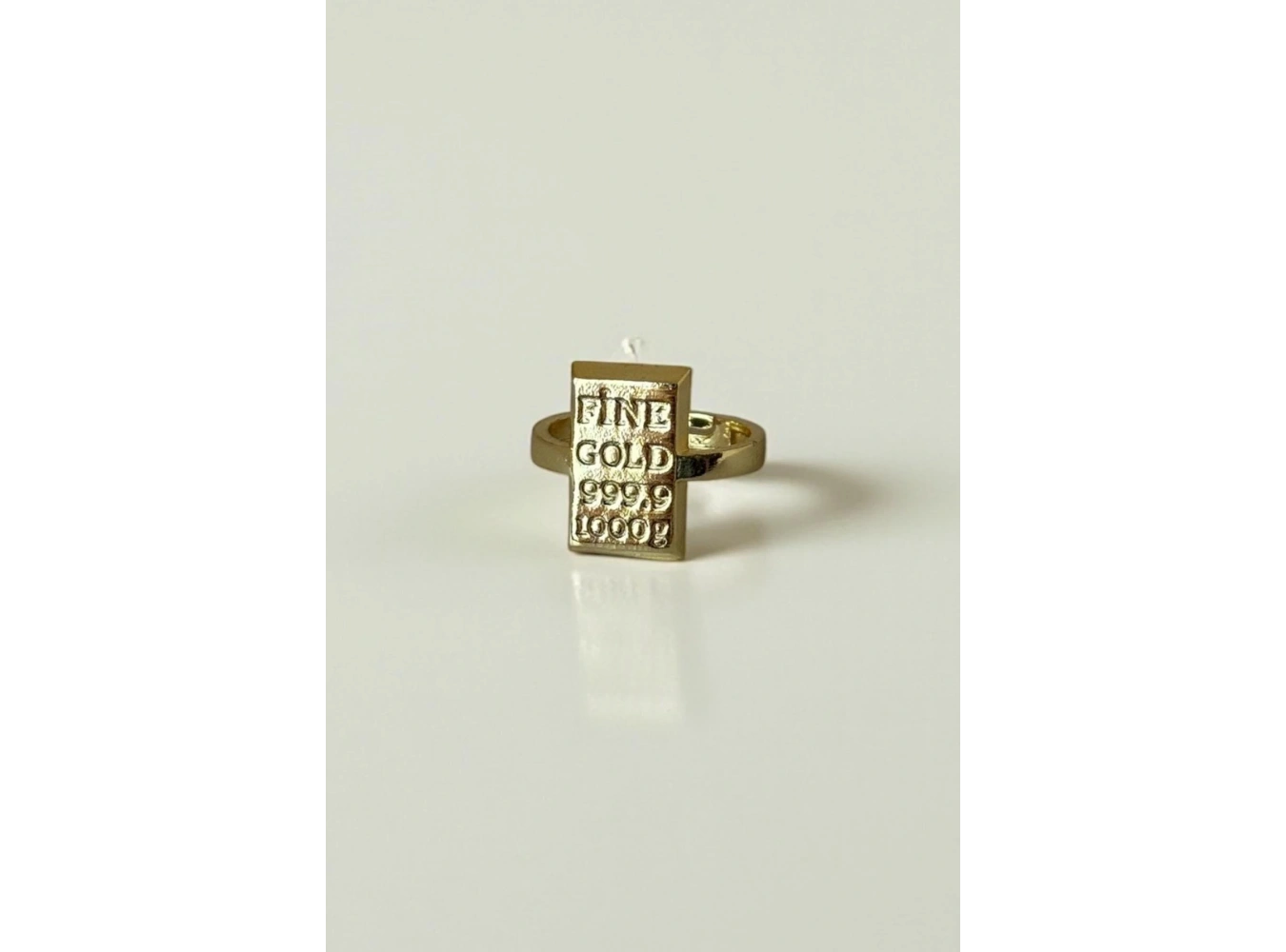 Altın Renk Külçe Figürlü Ayarlanabilir Yüzük