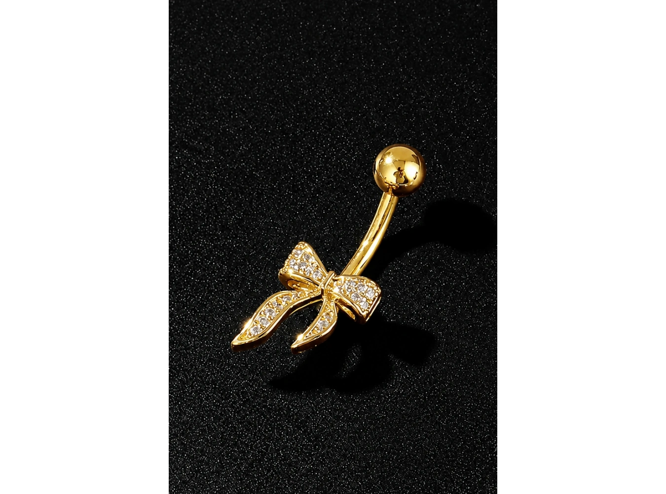 Altın Renk Kurdele Figürlü Cerrahi Çelik Göbek Piercing