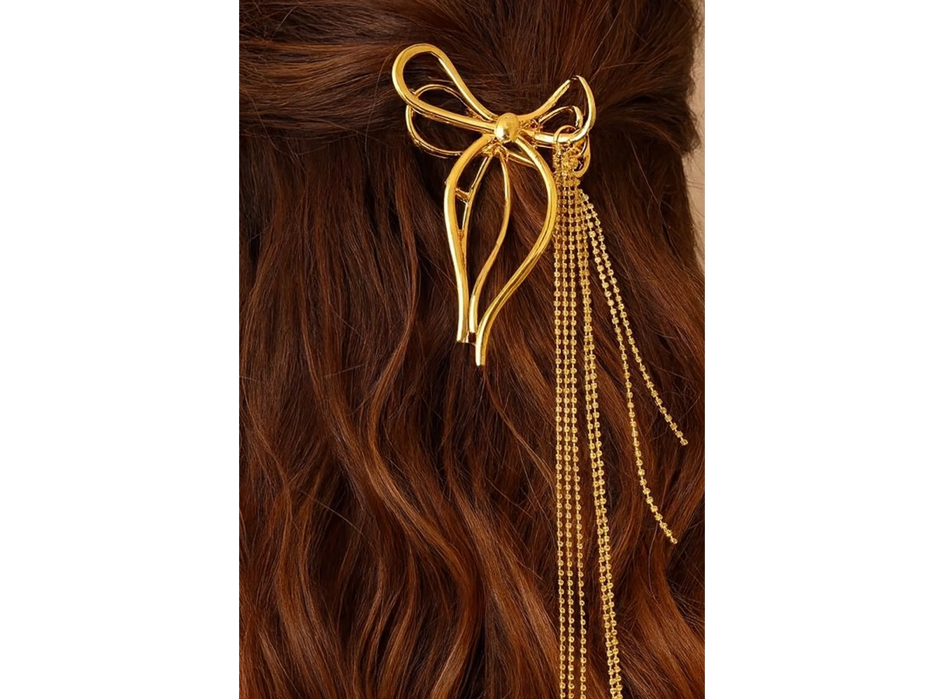 Altın Renk Kurdele Figürlü Taş Detaylı Metal Mandal Toka