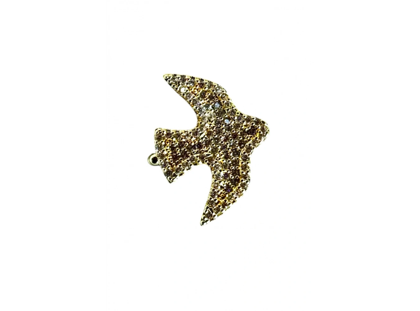 Altın Renk Kuş Figürlü Taş Detaylı Ajda Charm / Kolye/ Bileklik Ucu
