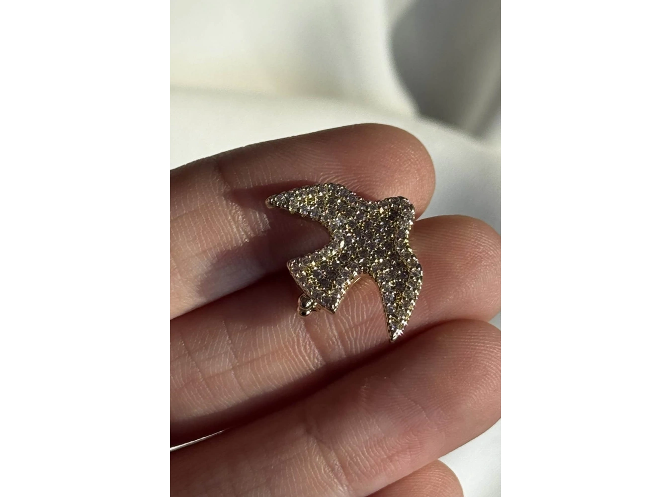 Altın Renk Kuş Figürlü Taş Detaylı Ajda Charm / Kolye/ Bileklik Ucu