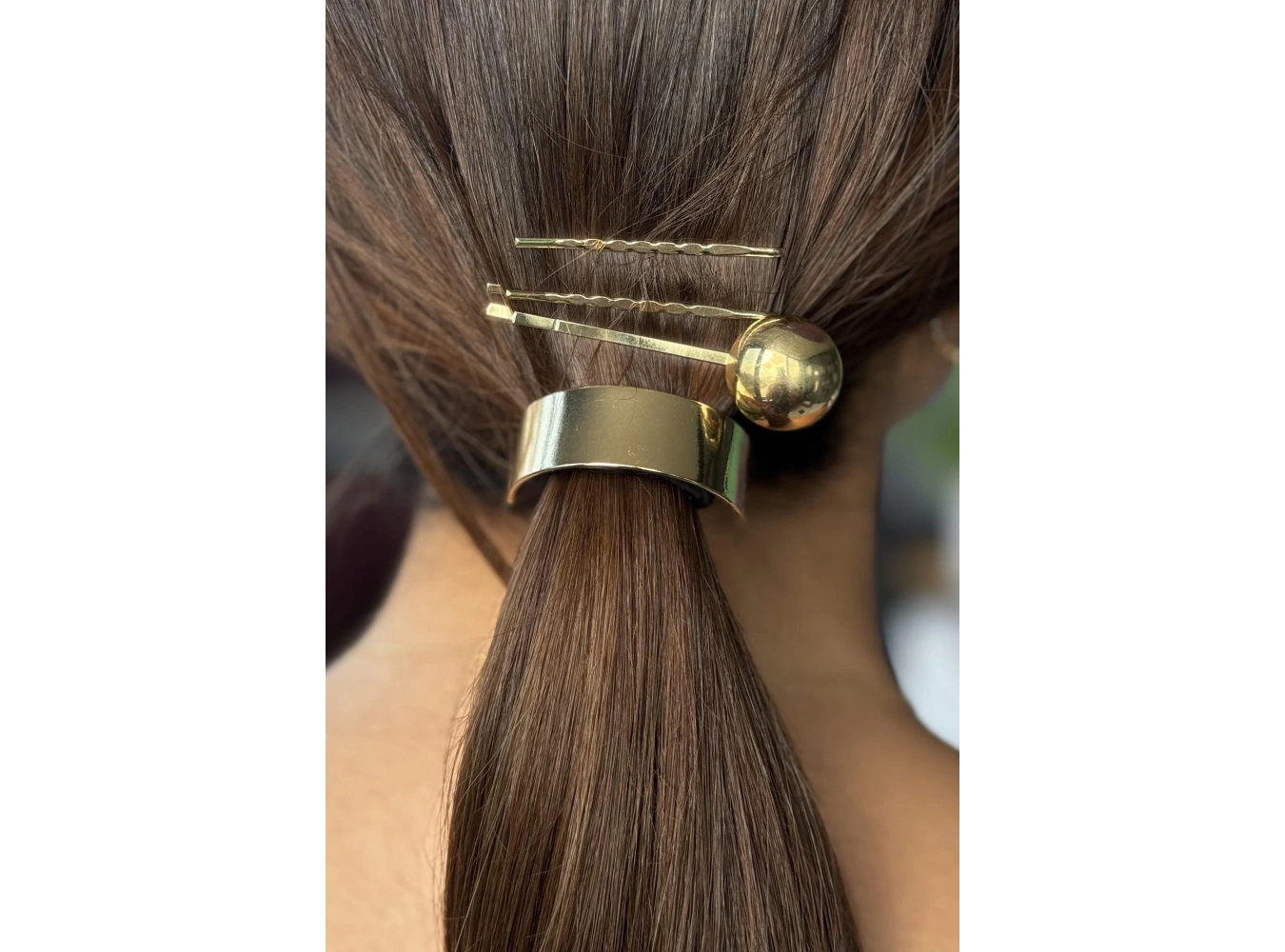 Altın Renk Lastik Ve Tel Toka Set