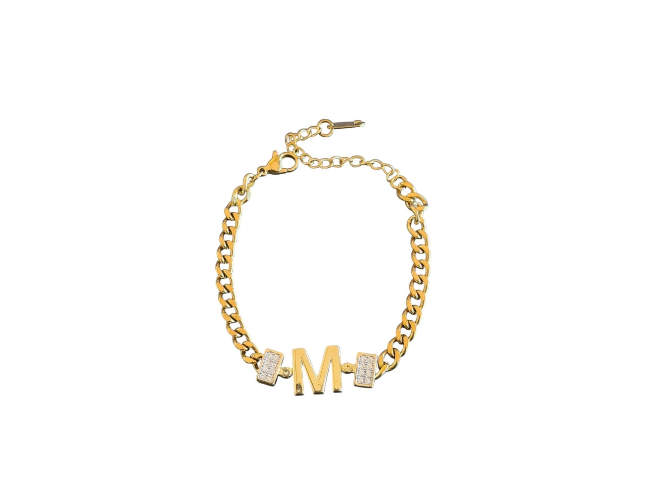 Altın Renk M Harf Çelik Bileklik