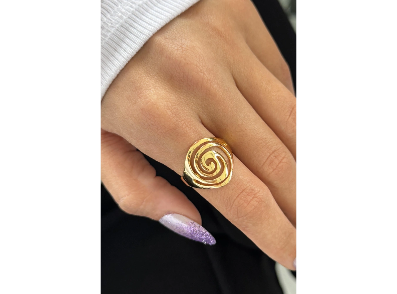 Altın Renk Metal Ayarlanabilir Yüzük