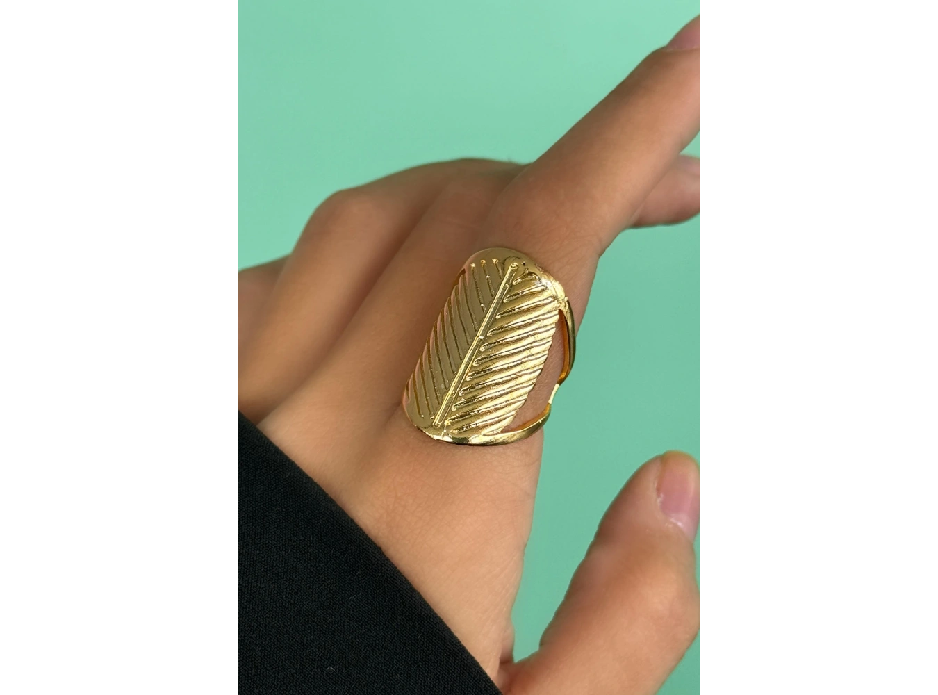 Altın Renk Metal Ayarlanabilir Yüzük