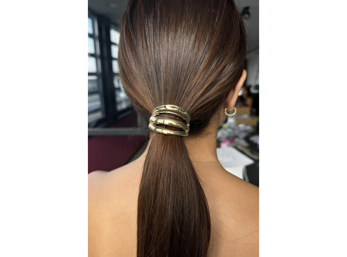 Altın Renk Metal Detaylı Lastik Toka