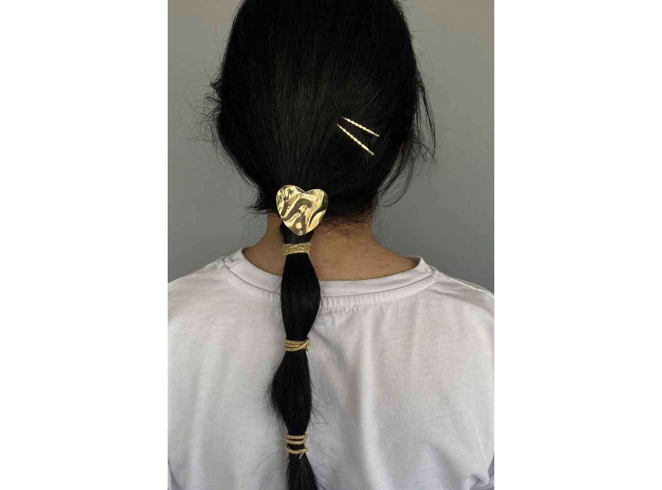 Altın Renk Metal Detaylı Lastik Toka Ve Tel Toka Set