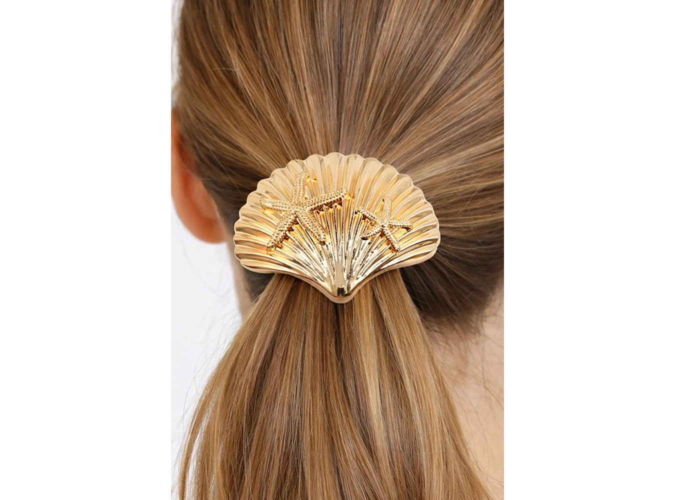 Altın Renk Metal Midye Figürlü  Toka