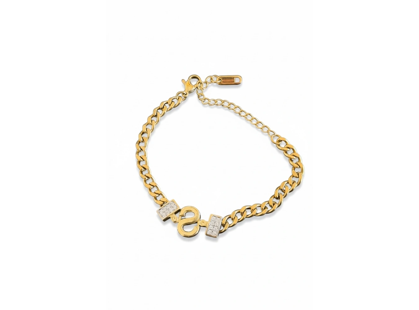 Altın Renk S Harf Çelik Bileklik