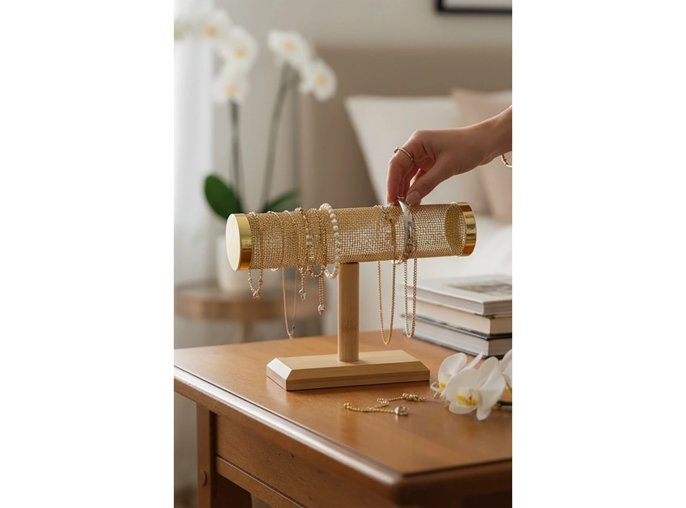 Altın Renk Saat/Bileklik Takı Standı