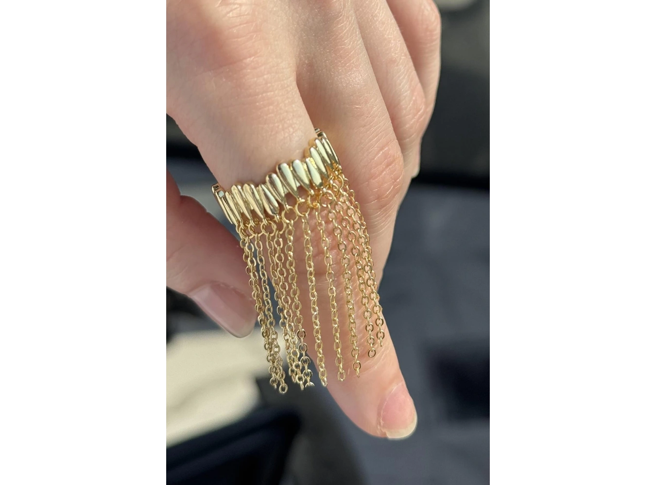 Altın Renk Sallantılı Ayarlanabilir Yüzük