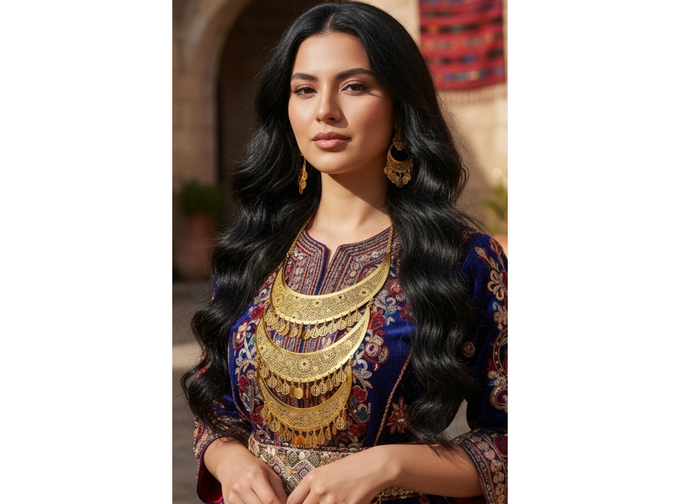 Altın Renk Sallantılı Kolye Ve Küpe Düğün Kına Nişan Gelin Seti