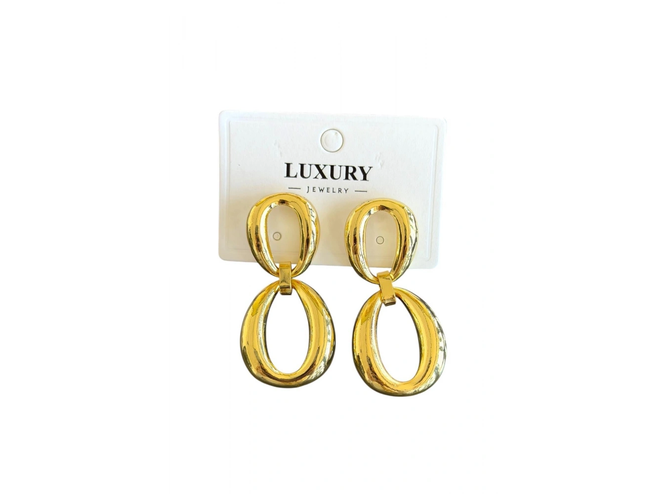 Altın Renk Sallantılı Metal Küpe (Çift)