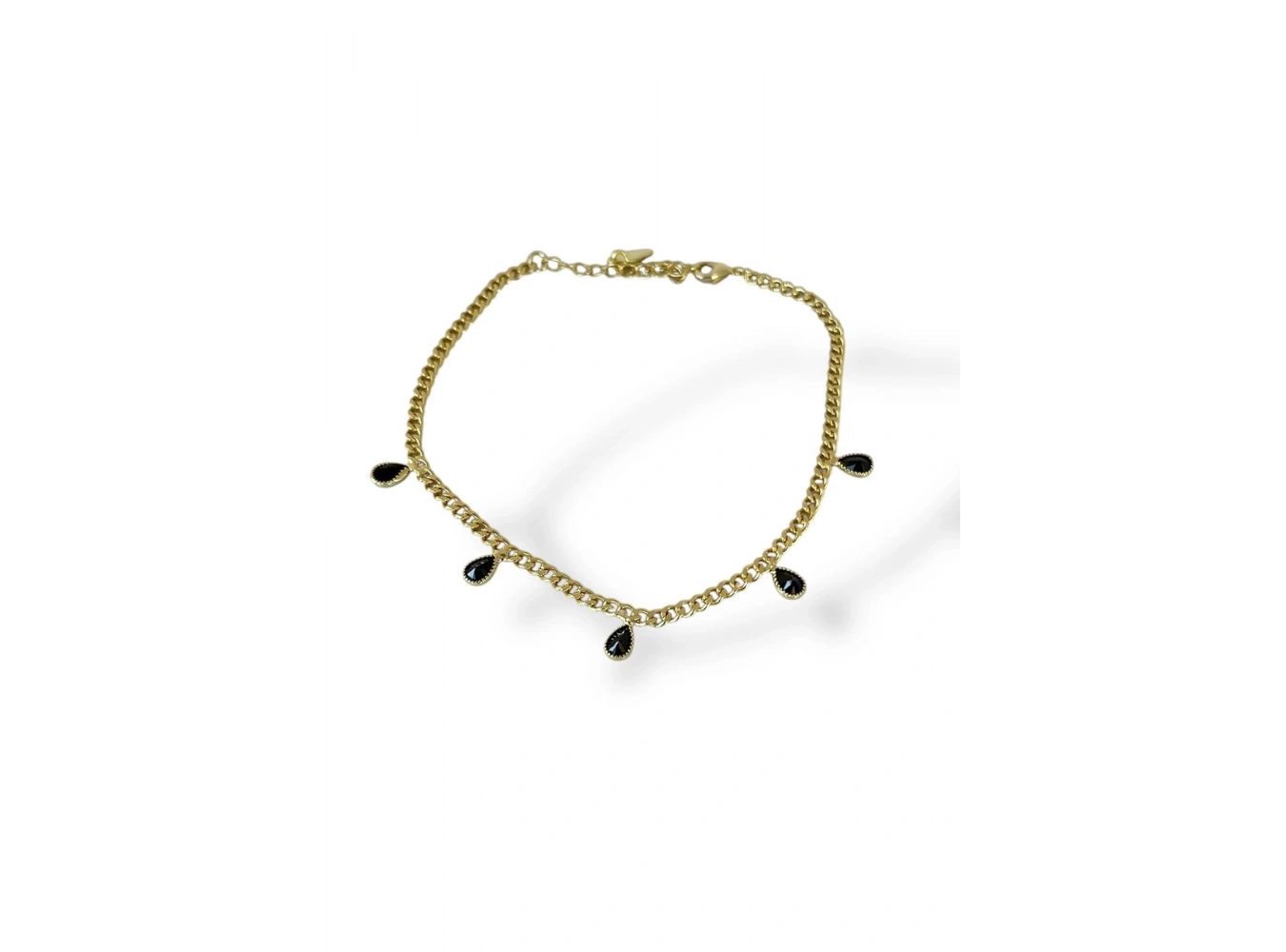 Altın Renk Siyah Taş Detaylı YSX Halhal