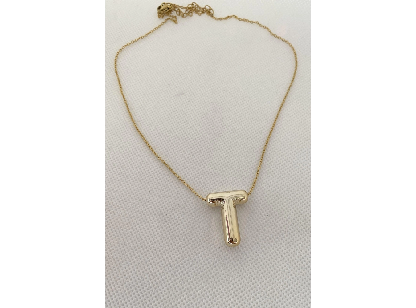 Altın Renk T Harf Çelik Balon Kolye