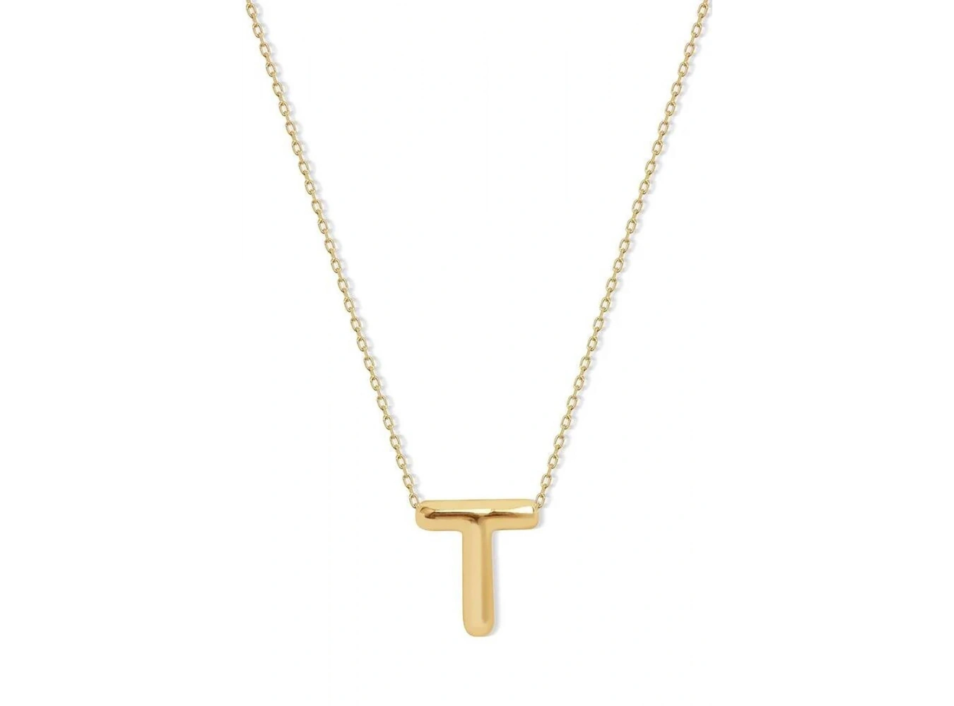 Altın Renk T Harf Çelik Kolye
