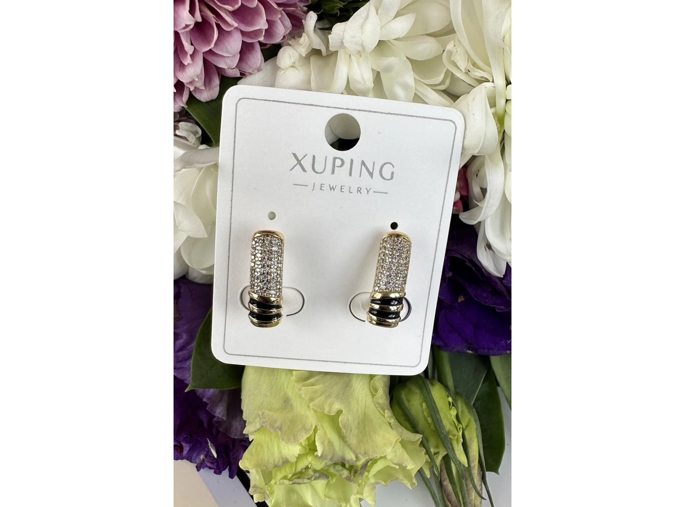 Altın Renk Taş Detayl Çelik Xuping Küpe (Çift)