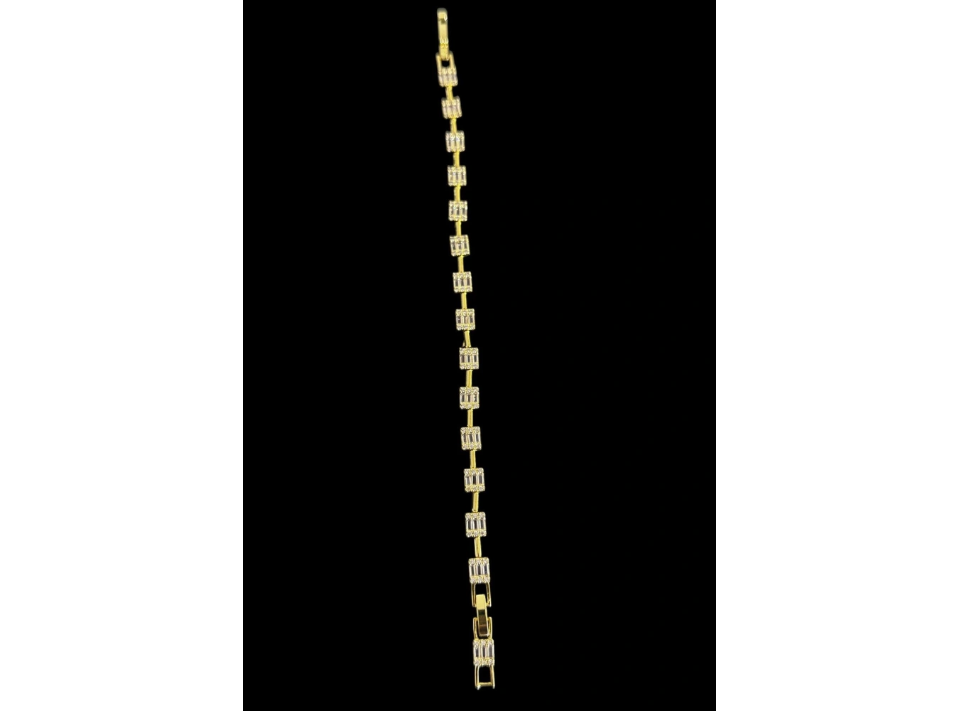 Altın Renk Taş Detaylı 14K Altın Kaplama Bileklik