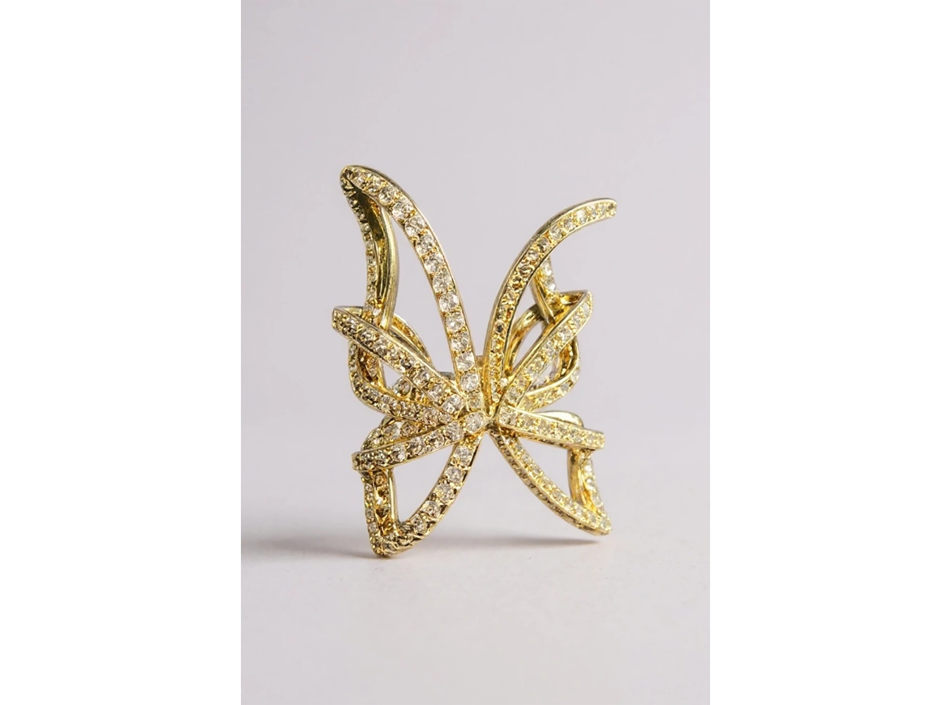 Altın Renk Taş Detaylı 14K Altın Kaplama TX Ear Cuff (Tek)