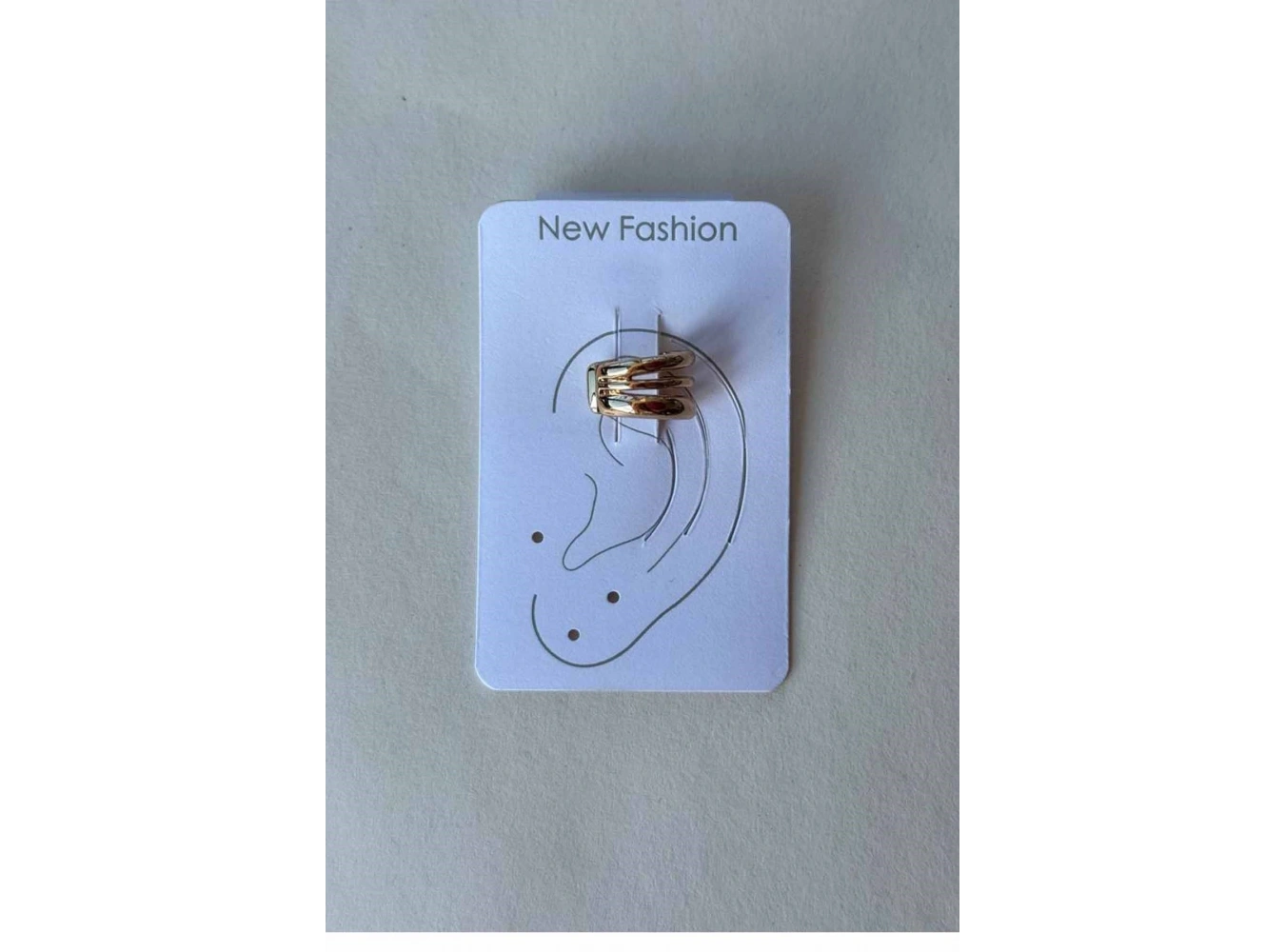 Altın Renk Taş Detaylı 14K Altın Kaplama TX Ear Cuff (Tek)