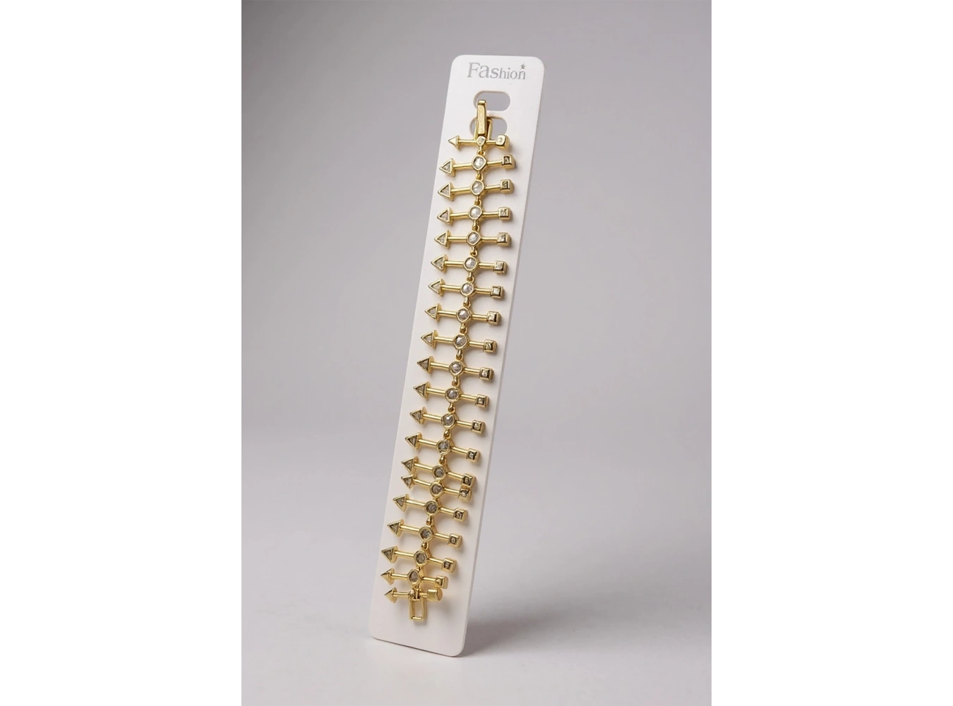 Altın Renk Taş Detaylı 14K Altın Kaplama VİP Bileklik