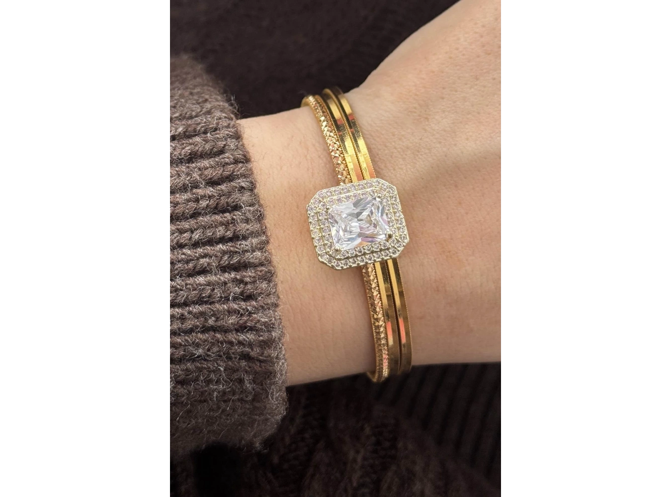 Altın Renk Taş Detaylı Ajda Charm / Kolye/ Bileklik Ucu