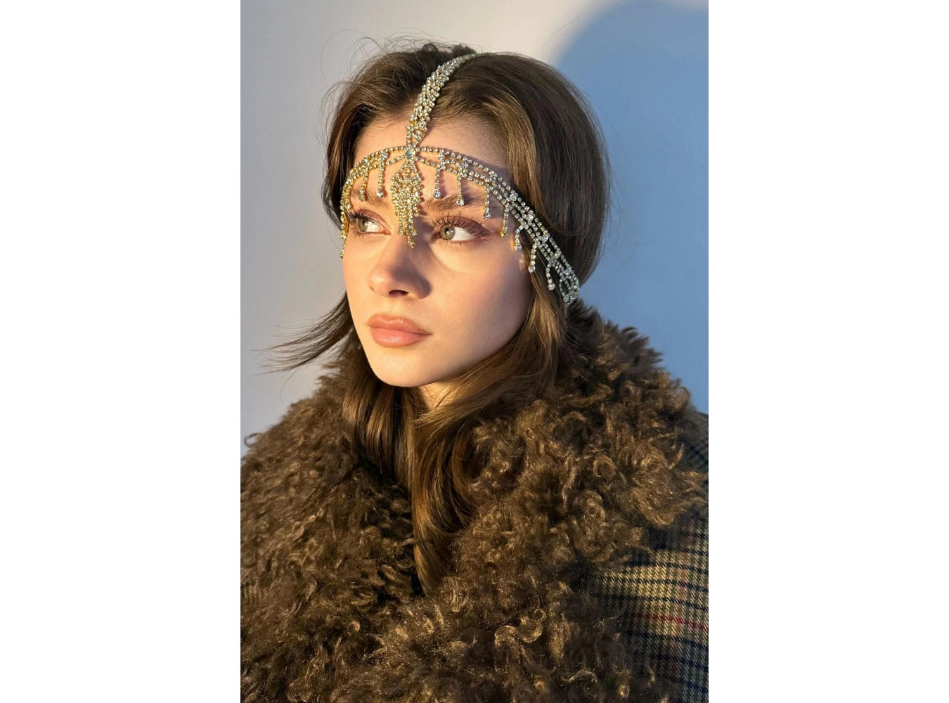 Altın Renk Taş Detaylı  Alınlık/Kına Aksesuarı