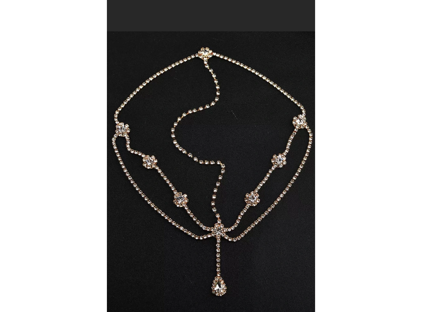 Altın Renk Taş Detaylı Alınlık/Kına Aksesuarı