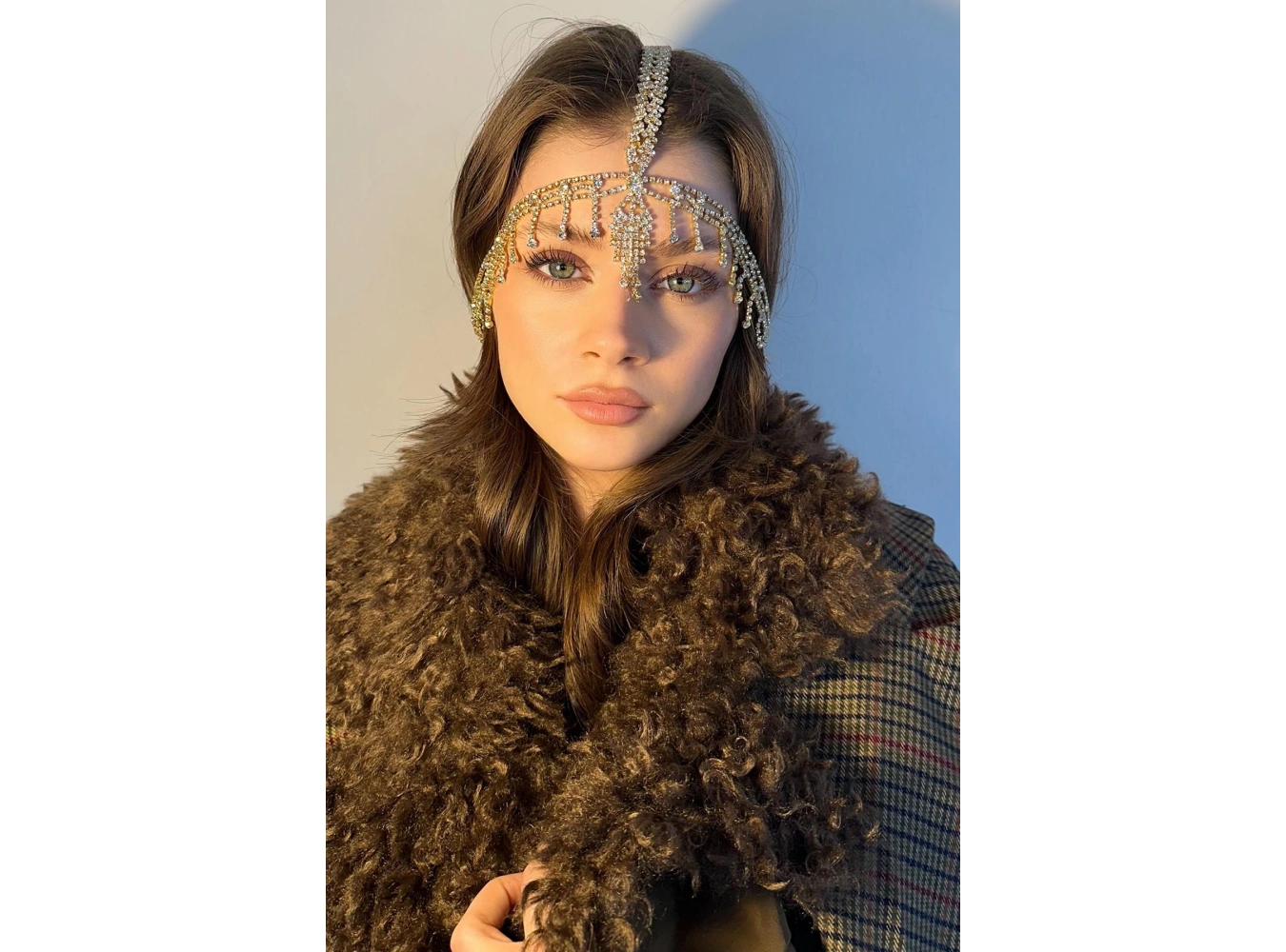 Altın Renk Taş Detaylı  Alınlık/Kına Aksesuarı