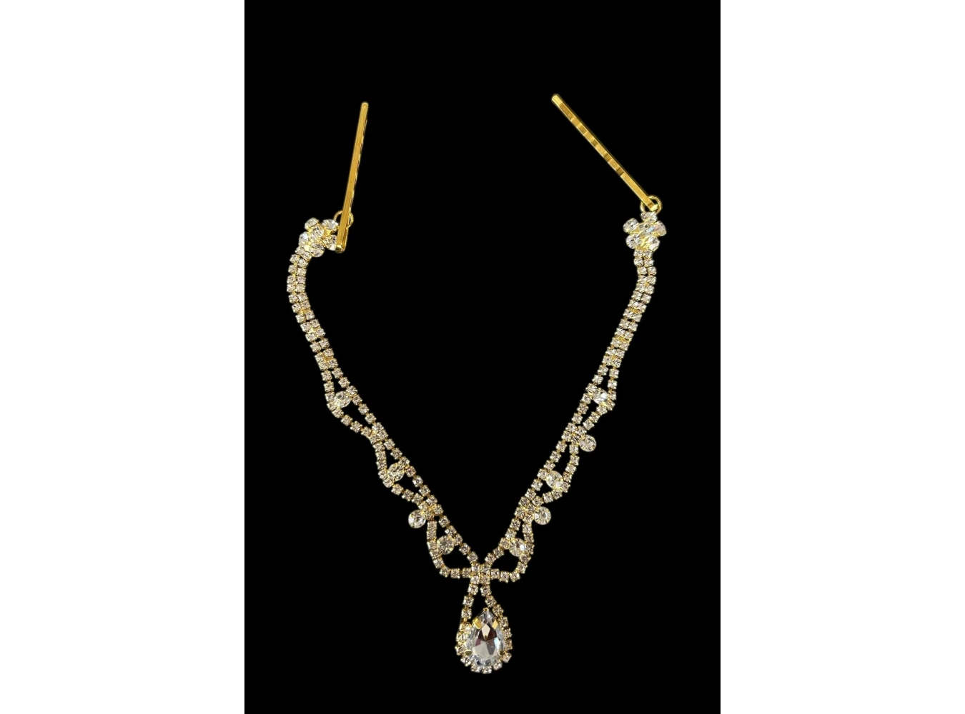 Altın Renk Taş Detaylı Alınlık/Kına Aksesuarı