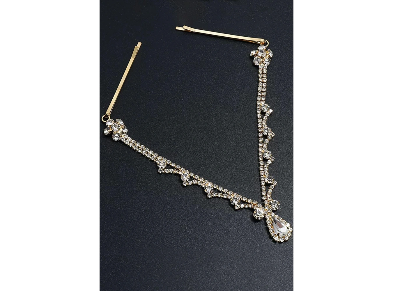 Altın Renk Taş Detaylı Alınlık/Kına Aksesuarı